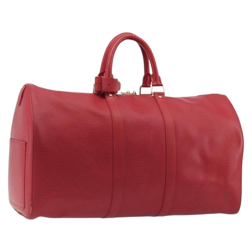 Louis Vuitton Epi Keepall 45 Travel Bag Red